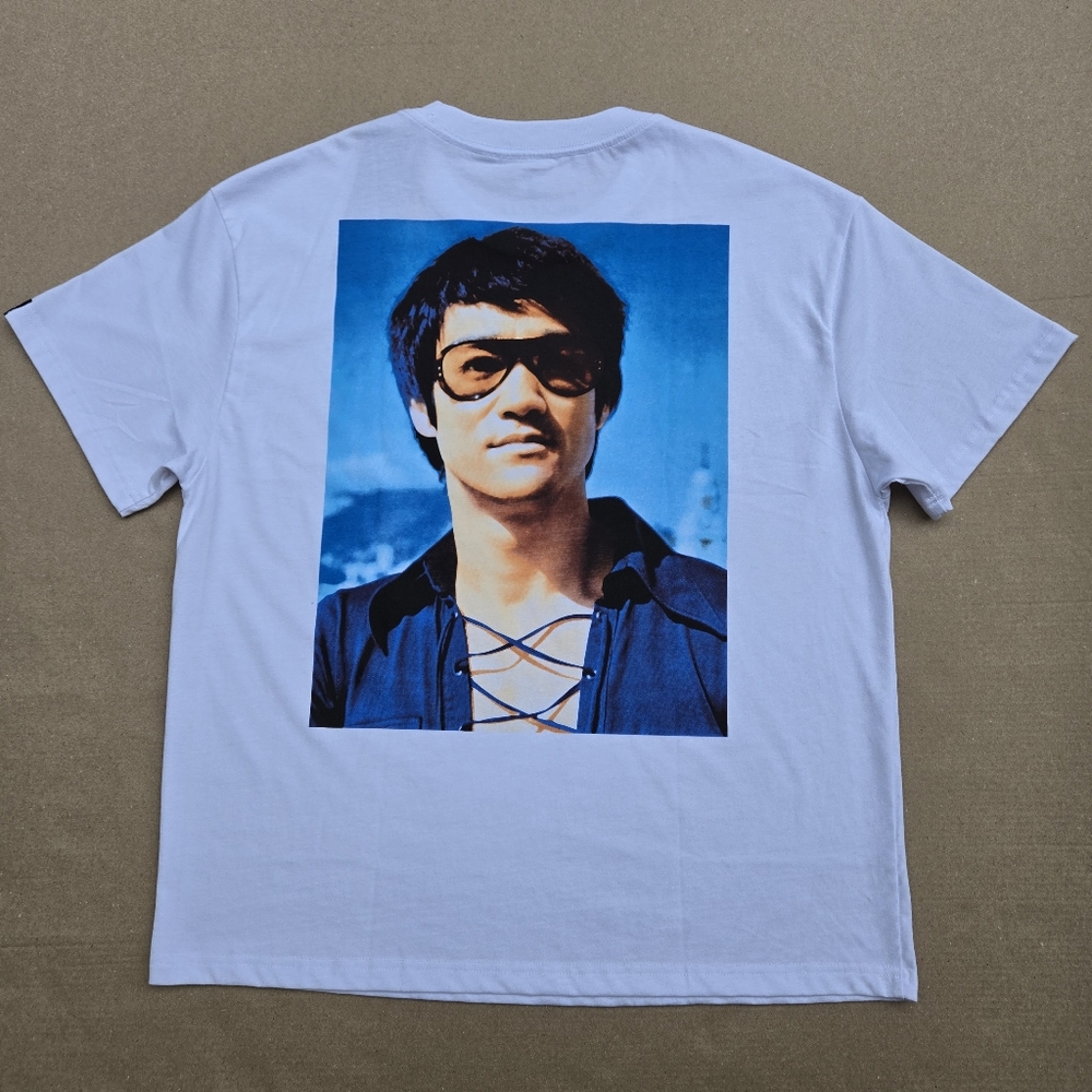 Bruce Lee Graphic Tee Crewneck Short Sleeve T-shirt Regular Crop Fit Men Size L